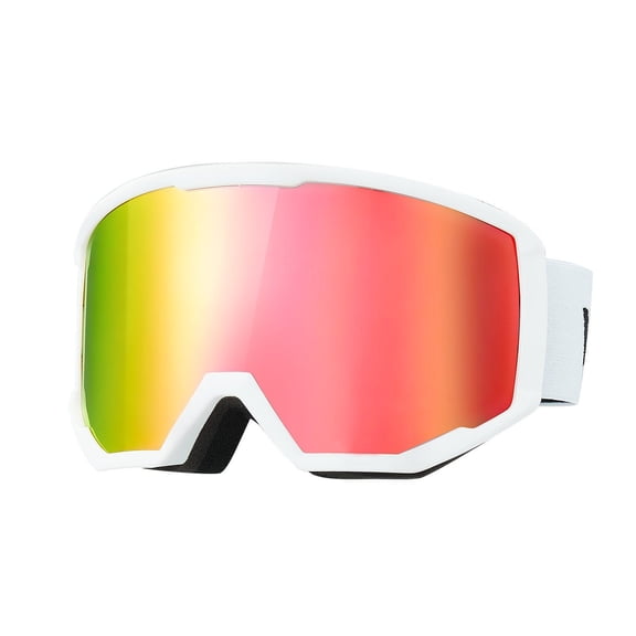 VEVOR Ski Goggles, Cylindrical Lens with Pink Revo Coating, OTG Anti fog Snow Goggles for Men Women Youth, TPU Frame & Ventilation Structure, Suitable