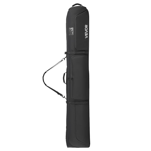 VEVOR Ski Roller Bag, Up to 74.8 in/190 cm, Padded Snowboard Bag with Wheels for Air Travel, 600D Waterproof Oxford Fabric, with Adjustable Straps, fo