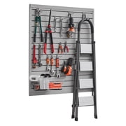 VEVOR Slat Wall Paneling, 4 x 4 ft, PVC Garage Slatwall with Modular Design,Grey Slat Wall Easy-to-Install Adjustable Slatwall Panel with Coupling Structure & DIY Cutting,Fits for Storage & Display