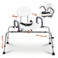thumbnail image 1 of VEVOR Sliding Shower Chair, 400 lbs Tub Transfer Bench for Bathtub with Swivel Seat, Shower Bench with Pivoting Arms and Backrest, Height & Width Adjustable for Handicap, Seniors,Elderly and Disabled, 1 of 9