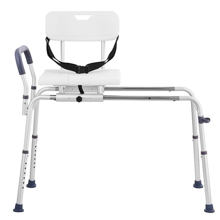 VEVOR Sliding Tub Transfer Bench Shower Chair with Cut Out Seat Reversible Backrest