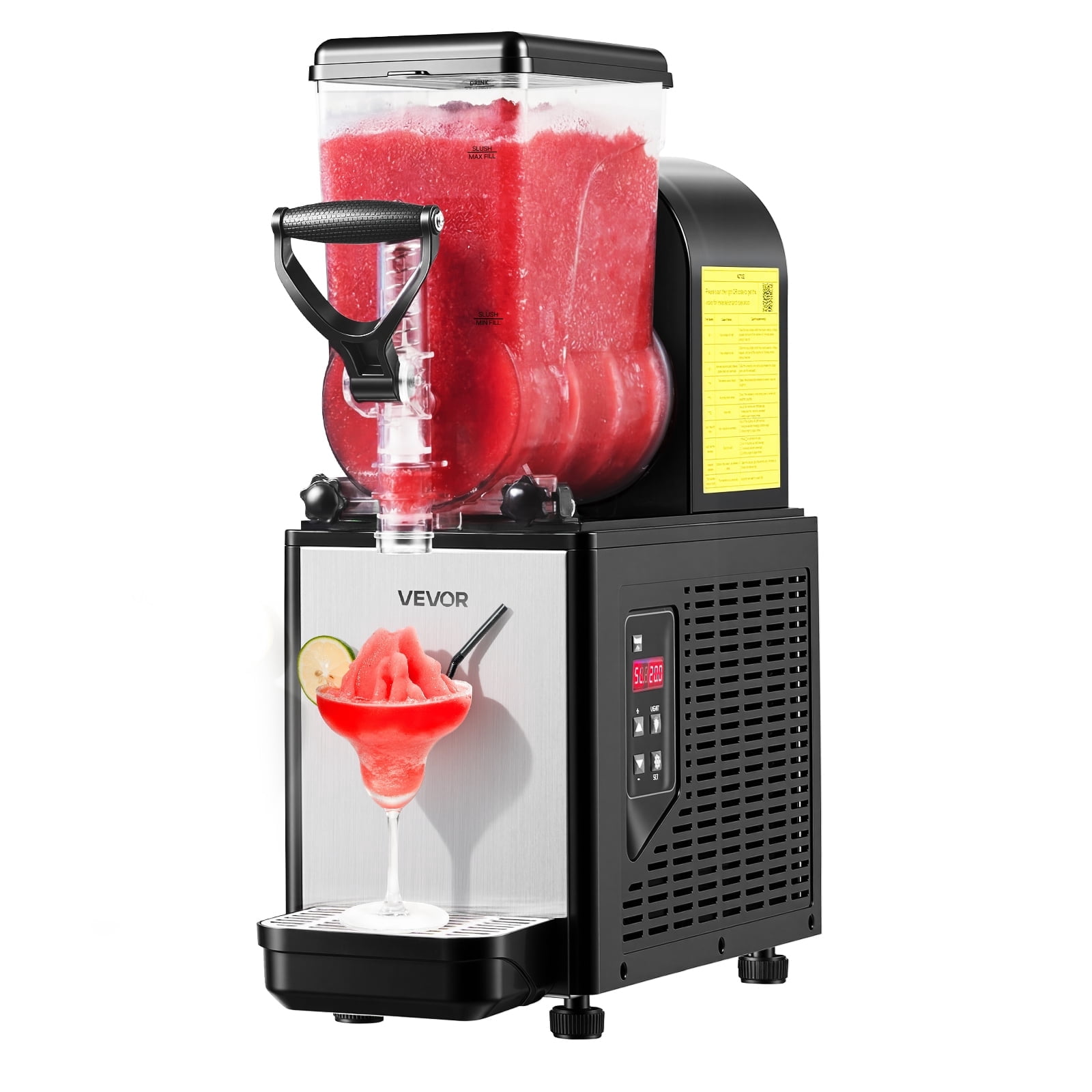 VEVOR Slushie Machine, 6L/1.6Gal Commercial Slushy Maker, Frozen Drink Maker with Self-Cleaning, Margarita Machine for Restaurants Bars Party for Slushie, Margaritas, Milkshake & More