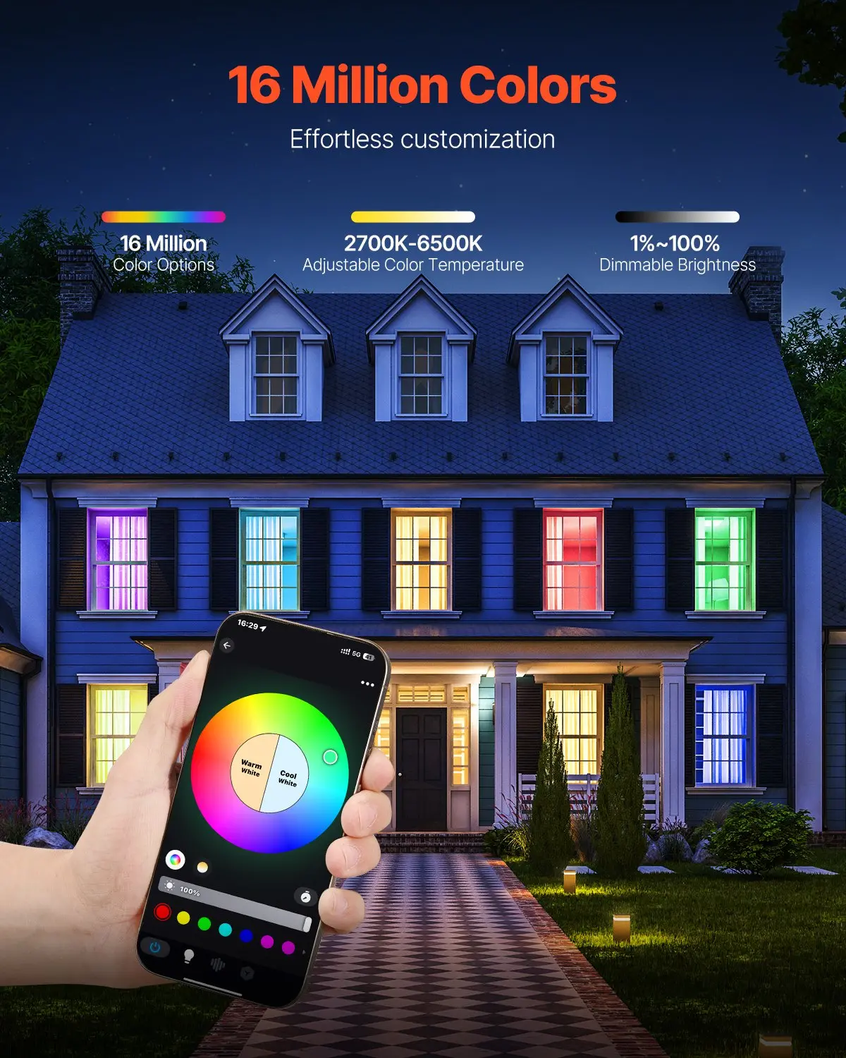 VEVOR Smart Light Bulbs A19 E26 Smart Bulb Works with Alexa & Google 4