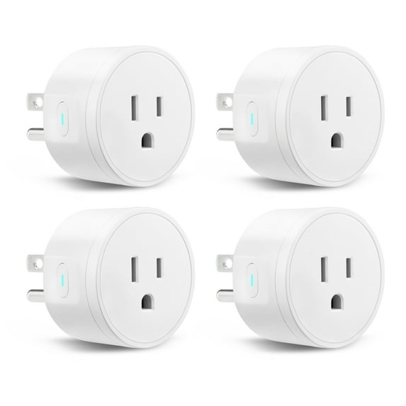 VEVOR Smart Plug, WiFi Smart Outlet Compatible with Alexa and Google Home, WiFi Plugs with Scheduling, App Control & Timer Function, 2.4GHz Wi-Fi Only, 15Amp, No Hub Required, White (4 Pack)