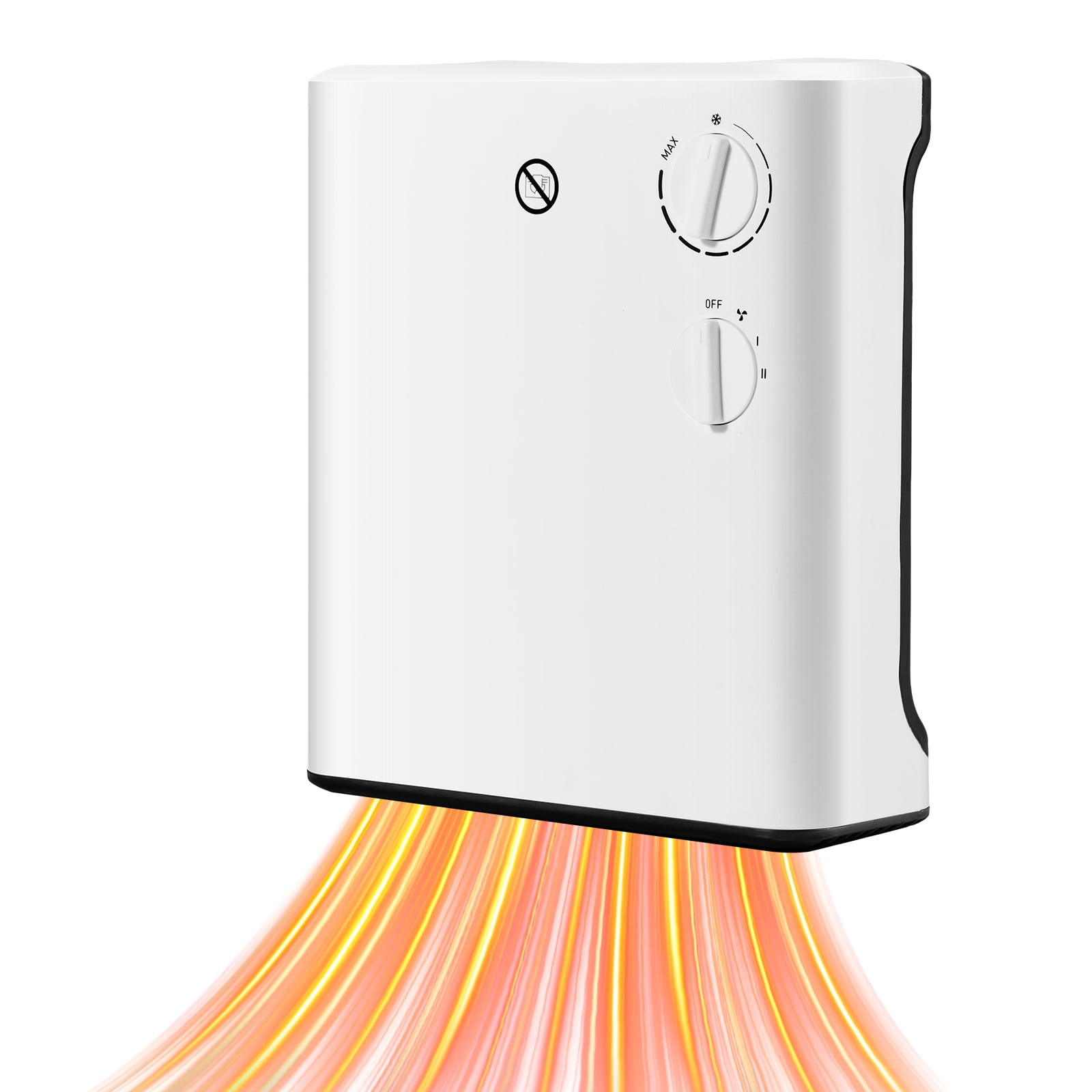 VEVOR Smart Wall Heater, 1500W Electric Wall Mounted Heater with Knob Adjustment, 3 Modes, Portable Design with Anti-Tipping and Overheat Protection, for Bedroom,Living Room,Office,Bathroom,White