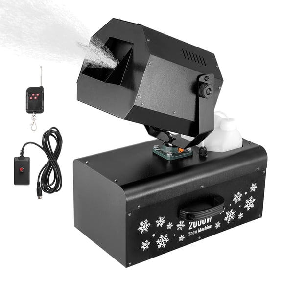 VEVOR Snow Machine, High Output 70㎡ Wide Coverage 2000W Snow Maker Machine with 2 Remotes Control, 90° Shaking Head Jet Foam Machine Snow Spraying Machine for Christmas Parties Wedding Stage Effect
