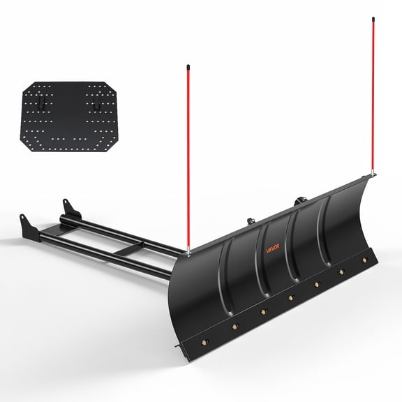 VEVOR Snow Plow Kit 48 in Universal Plow Attachment 3 Mount Options Black, for Most ATVs and UTVs, Height & Left-Right Adjustable, Quick to Detach, Steel ATV Scrape Blade, Efficient Snows Clearing