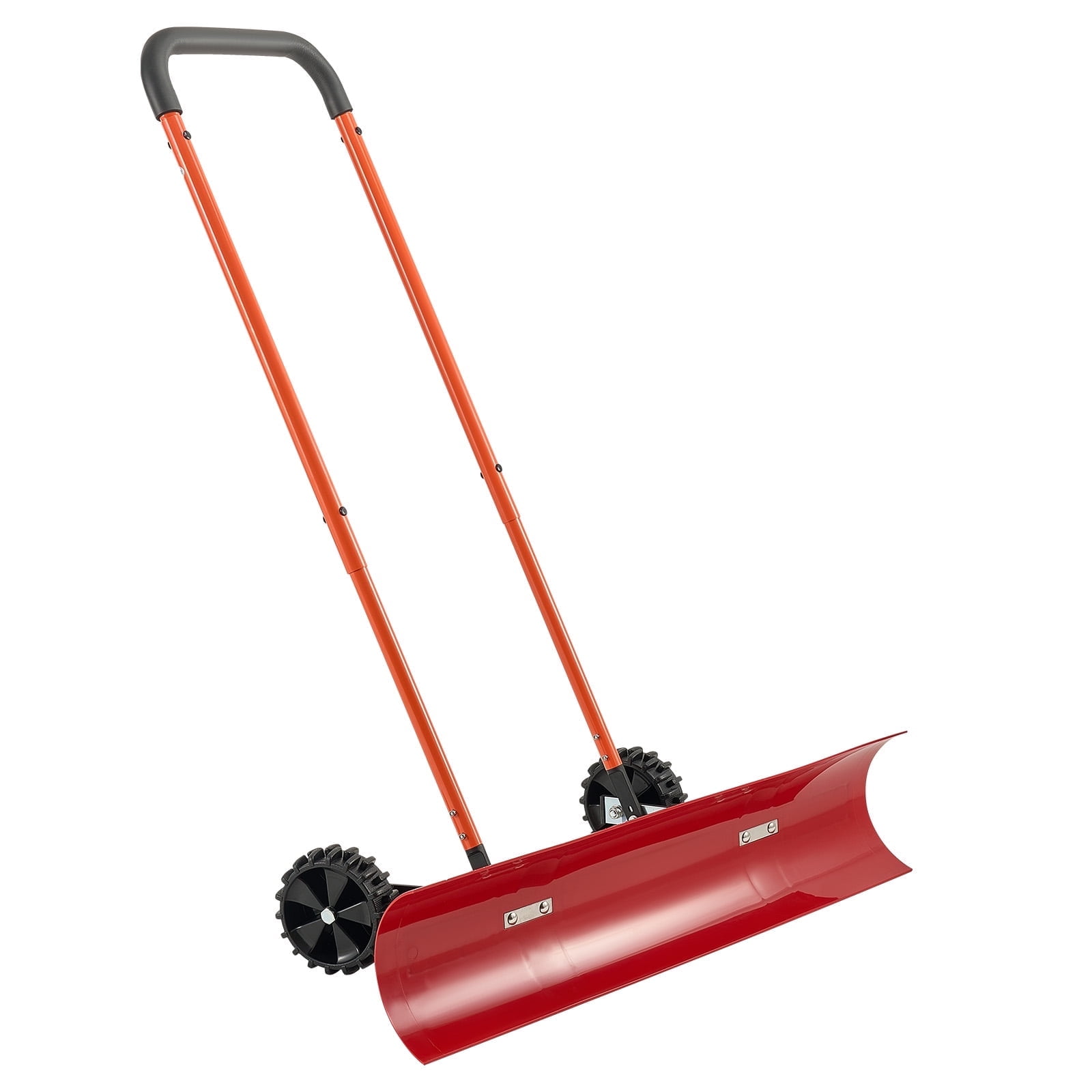 VEVOR Snow Pusher Shovel with Wheels, 37.8 in Bi-Directional Angled