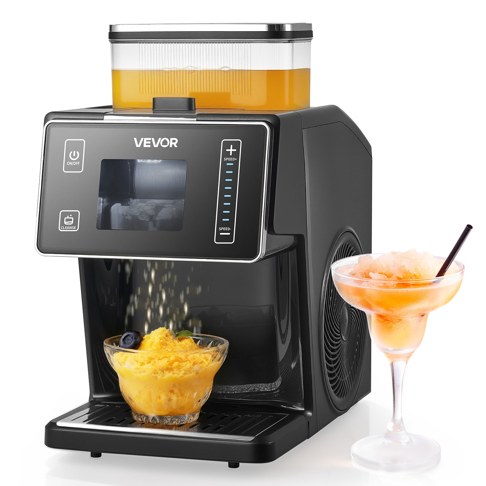 VEVOR Snowflake Ice Machine, 44LBS/24H Snowflake Ice Maker, Ice-Shaver Machine with Stainless Steel Blade, Electric Snow Cone Maker with 0.2 Gal Tank, 60S Fast Pre-Cooling,for Home & Small Gatherings