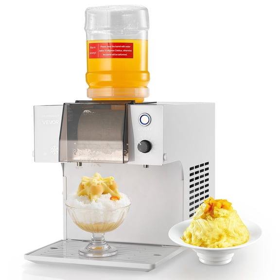 VEVOR Snowflake Ice Machine, 88LBS/24H Snowflake Ice Maker, Ice-Shaver Machine with Stainless Steel Blade, Electric Snow Cone Maker with 0.48 Gal Tank, 90S Fast Pre-Cooling, for Home & Small Gatherin