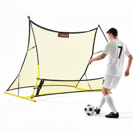 VEVOR Soccer Rebounder Net, 2-in-1 Soccer Goal Rebounder, Thickened Fiberglass Poles Iron Pipe for Team Solo Control, Passing Practice, Easy Setup Ball Training Equipment for Teens & Adults,72" x 43"