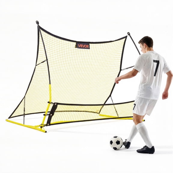 VEVOR Soccer Rebounder Net, 2-in-1 Soccer Goal Rebounder, Thickened Fiberglass Poles Iron Pipe for Team Solo Control, Passing Practice, Easy Setup Ball Training Equipment for Teens & Adults,72" x 43"