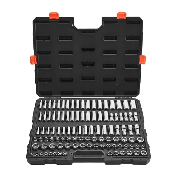 VEVOR Socket Set, 104 Pieces, 3/8 inch Drive Socket Tool Set, Metric Size from 6 to 24 mm, Deep and Standard, Mechanic Tool Kit with Storage Case, Chr