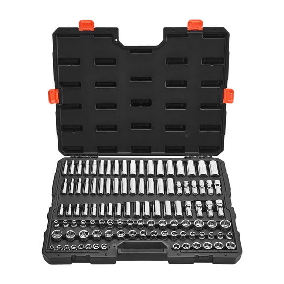 VEVOR Socket Set, 104 Pieces, 3/8 inch Drive Socket Tool Set, Metric Size from 6 to 24 mm, Deep and Standard, Mechanic Tool Kit with Storage Case, Chrome Plated CR-V Alloy Steel,for Automotive Repair