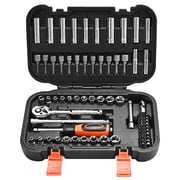 VEVOR Socket Set, 70 Pieces, 1/4 inch Drive Socket and Ratchet Set, SAE and Metric, Deep and Shallow, Mechanic Tool Kit with Bits, Accessories and Storage Case, CR-V Alloy Steel,for Automotive Repair