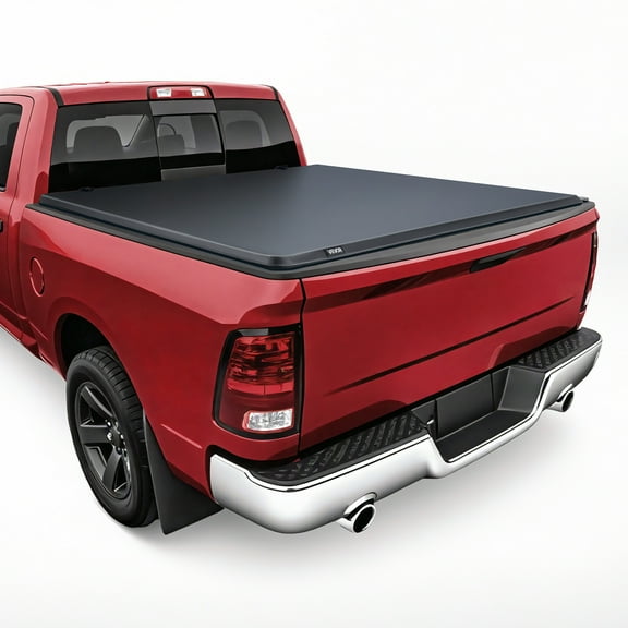 VEVOR Soft Roll-Up Truck Bed Tonneau Cover, Compatible with 2019-2024 Dodge Ram 1500 Classic, 2003-2025 Ram 2500 3500, Fits 6.4 ft (6 ft 4 in/76 in) Bed, PVC Tonneau Cover with Aluminum Alloy Bars