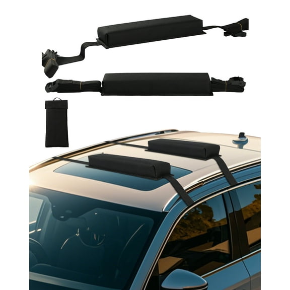 VEVOR Soft Roof Rack Pads, 15.5-Inch Universal Car Roof Rack Pads, 176LBS Loading Capacity Luggage Kayak Carrier with Portable Storage Bag for SUP Canoe Snowboard Paddle Board Surfboard