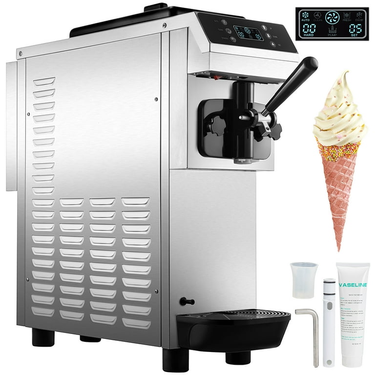 VEVOR Soft Serve Ice Cream Machine for home,3.4 Gal/H Commercial Ice Cream  Maker Machine,Single Flavor Ice Cream Maker w/Pre-Cooling,1200W Countertop