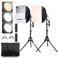 thumbnail image 1 of VEVOR Softbox Lighting Kit, 16" x 16", Professional Softbox with 45W LED Bulbs,3000-6500K Adjustable Color Temperature,Tripod Stand,Remote Control,Studio Lights for Portrait shooting,Live Streaming, 1 of 9