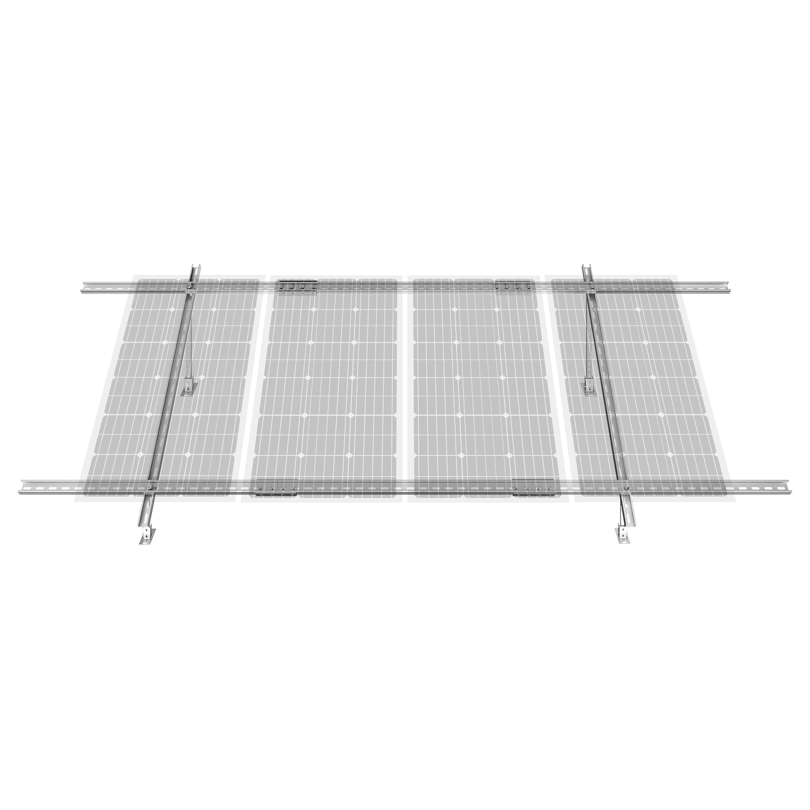 VEVOR Solar Panel Mounting Brackets, 30°-60° Adjustable Multi-Pieces Solar Panel Brackets for 1-4PCS Solar Panels, Carbon Steel Ground Mount Solar Panel Stand for Farms, RVs, Boats, Off-Grid System