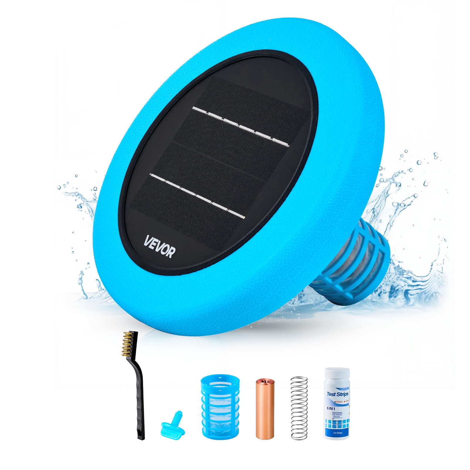 VEVOR Solar Pool Ionizer, Round Copper Pool Ionizer Up to 45000 Gal ...