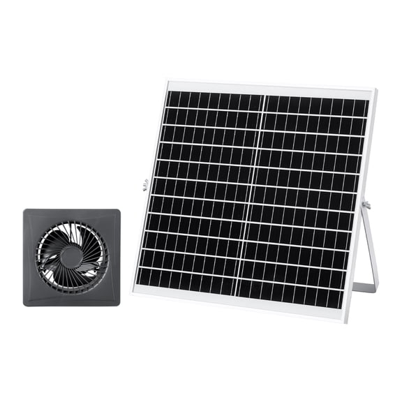VEVOR Solar Powered Fan, 20W Solar Panel with Battery Storage, 220 CFM Airflow, Adjustable Panel Angle, 2030 RPM High-Speed, Fast Air Exchange for Greenhouse, Grow Tents, Chicken Coops, Shelters