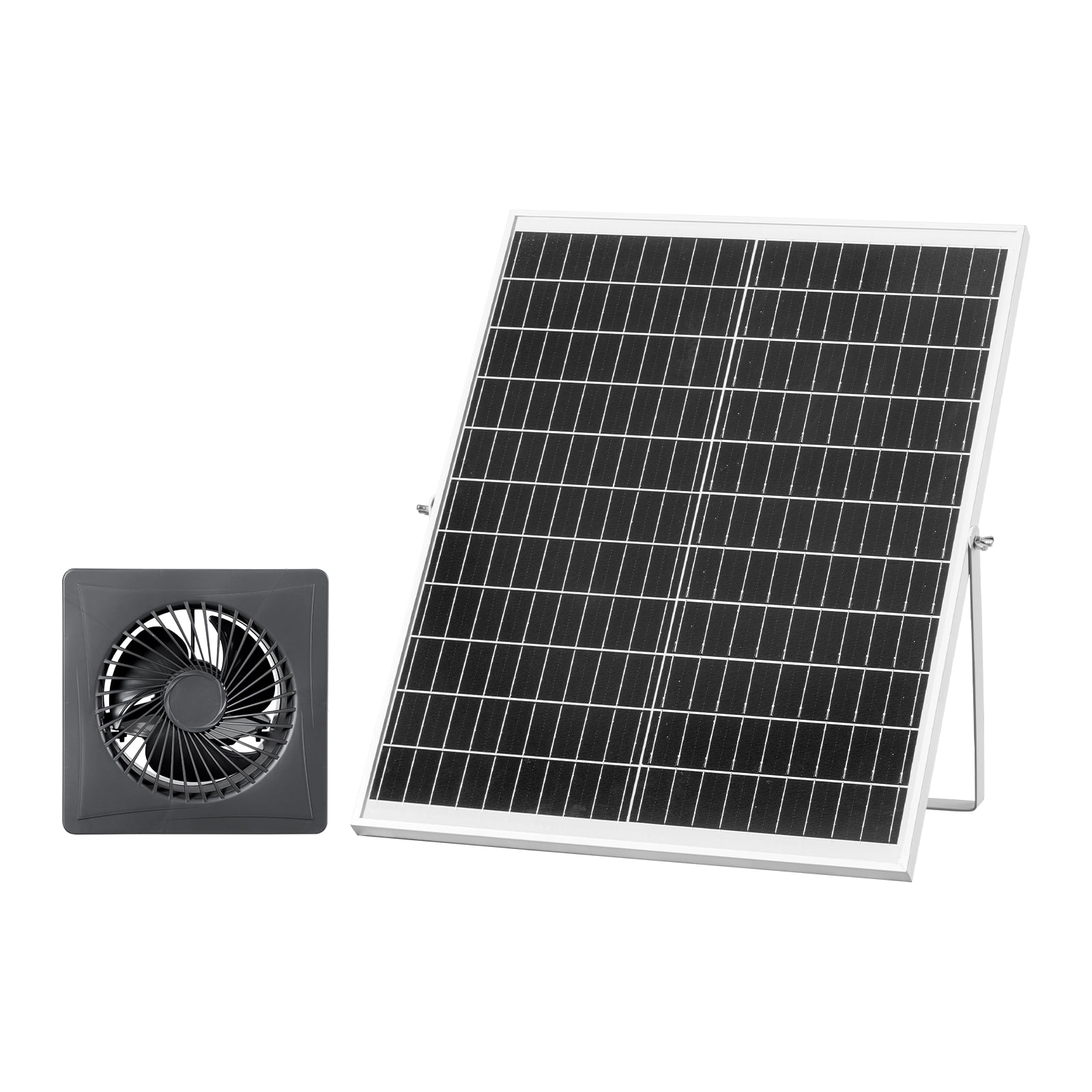 VEVOR Solar Powered Fan, 25W Solar Panel with 220 CFM Airflow, Adjustable Panel Angle, 2030 RPM High-Speed, Flexible Install, Fast Air Exchange for Greenhouse, Grow Tents, Chicken Coops, Shelters