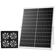 thumbnail image 1 of VEVOR Solar Powered Fan, 25W Solar Panel with 4 Fans, Adjustable Solar Panel Angle, 2668 RPM High-Speed, Flexible Installation, Fast Air Exchange for Greenhouse, Grow Tents, Chicken Coops, Shelters, 1 of 9