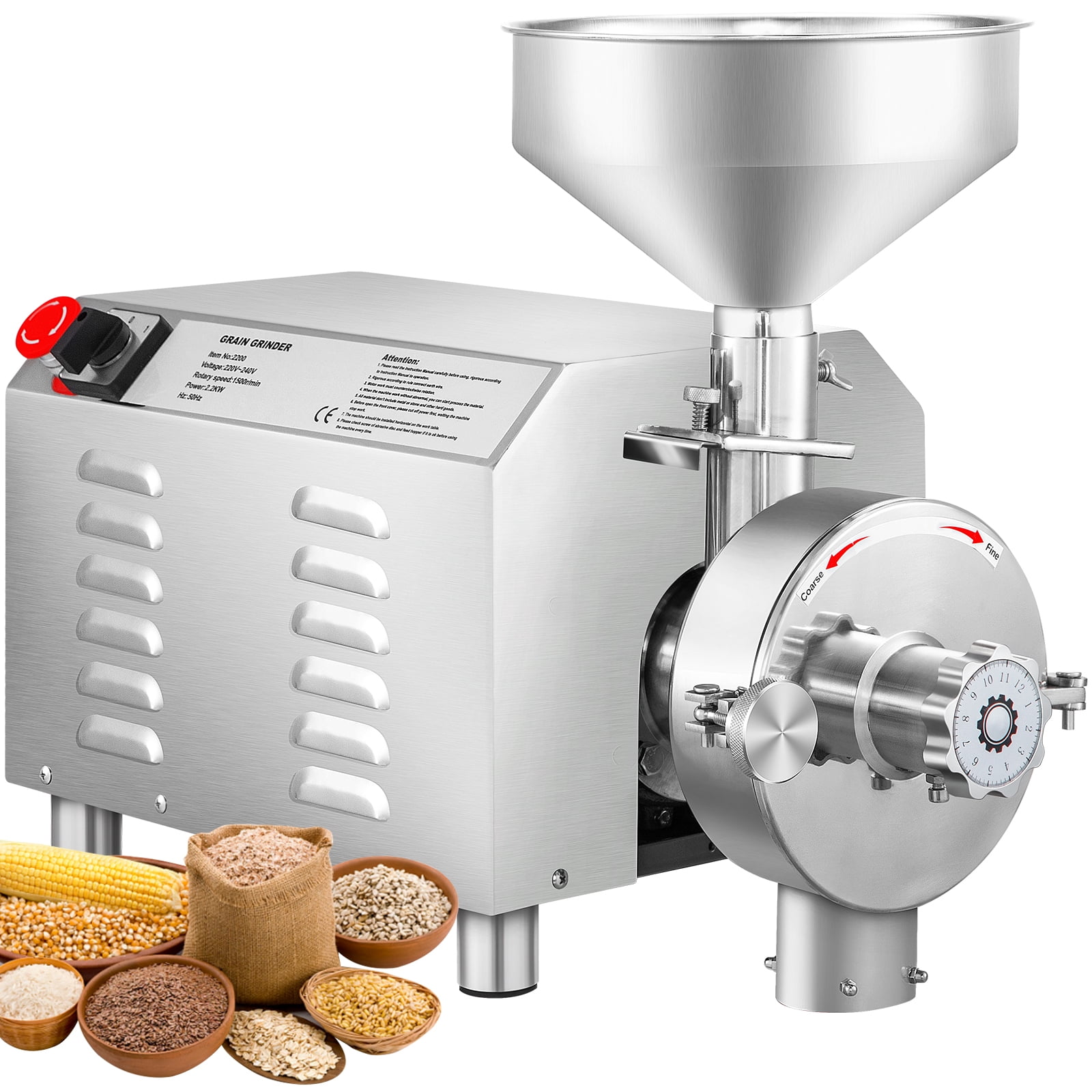  Commercial Nut Grinder Maker Machine,1500W Electric Sesame  Sauce Nut Grinder,30kg/h Automatic Sesame Grinding Machine,Stainless Steel  Grinder for Almonds,Cashews,Pecans,Hazelnuts,2800r/min : Everything Else