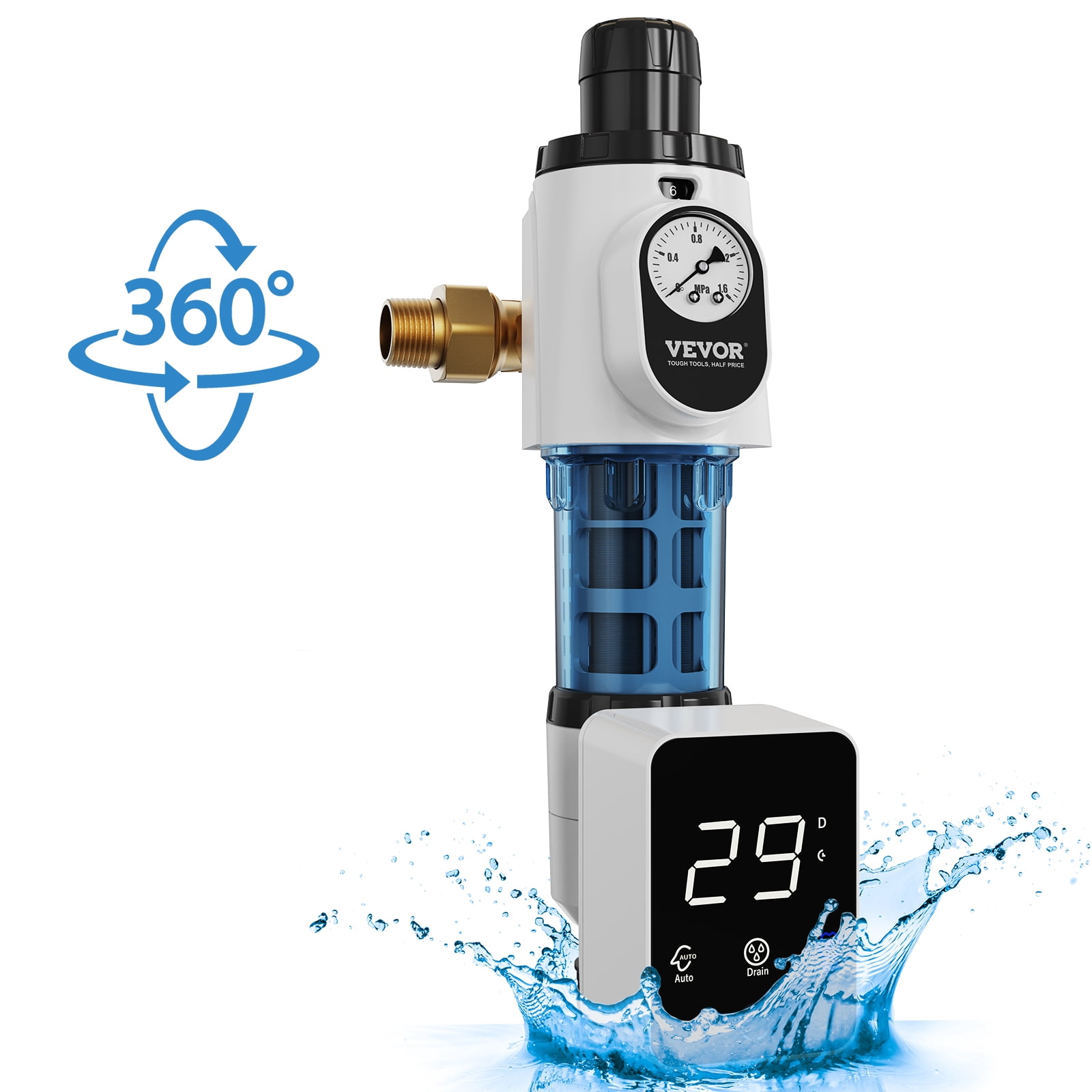 VEVOR Spin Down Filter, 40 Micron Whole House Sediment Filter for Well ...