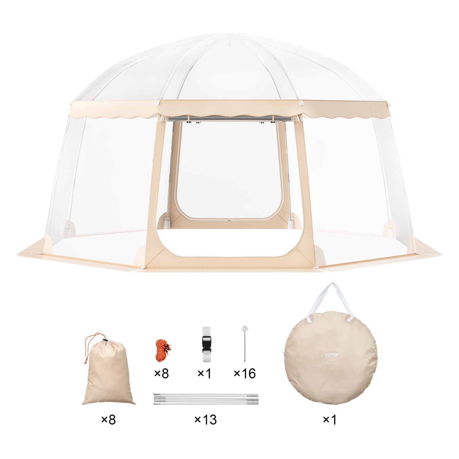 VEVOR Sports Tent, 12-15 People,Instant Pop-Up Tent Shelter Weatherproof Pod, Outdoor Bubble Clear View Tent, Climate Canopy Shelter for Soccer,Football, Softball & Other Sporting Events and Parades