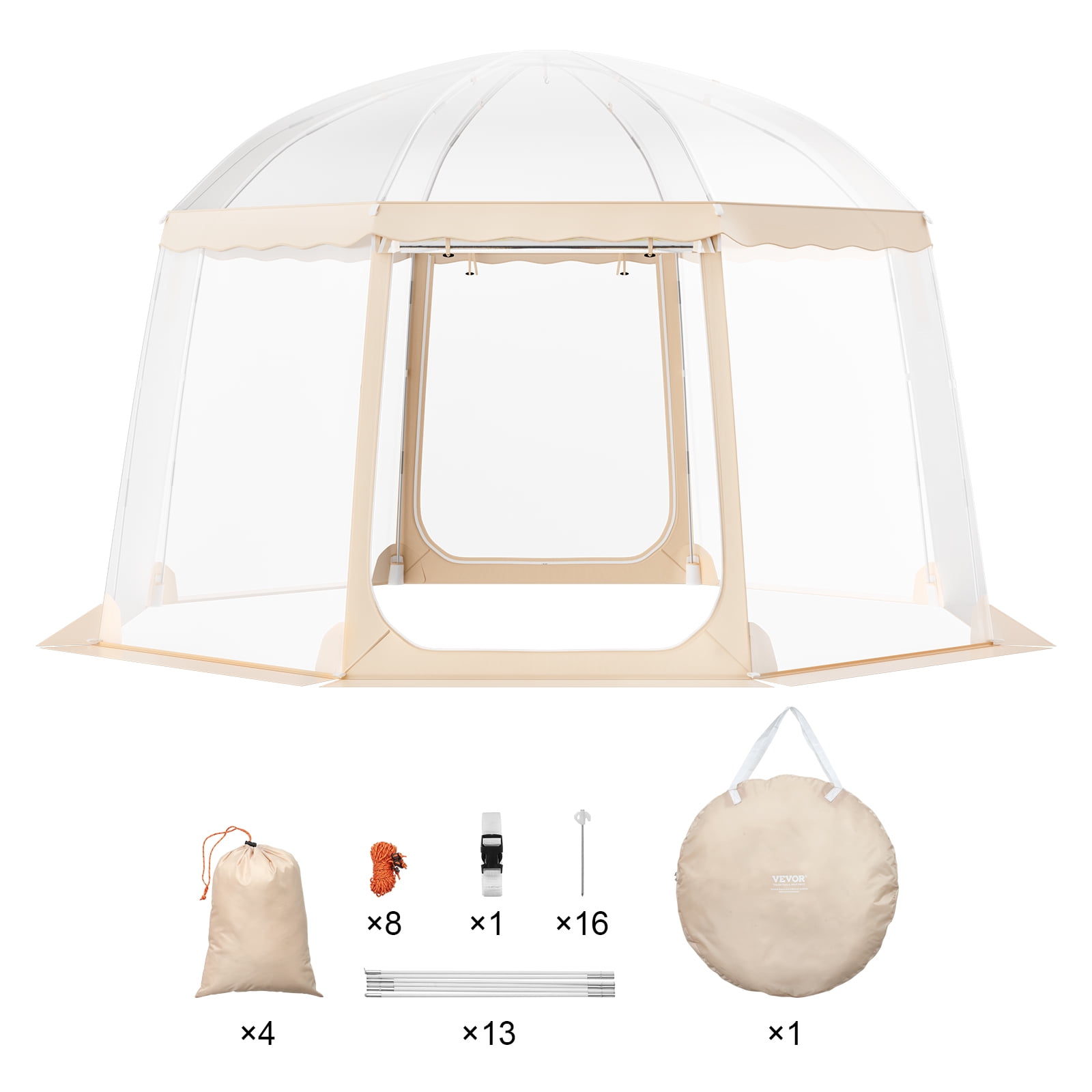 VEVOR Sports Tent, 8-10 People, Instant Pop-Up Tent Shelter Weatherproof Pod, Outdoor Bubble Clear View Tent, Climate Canopy Shelter for Soccer, Football, Softball & Other Sporting Events and Parades