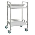 thumbnail image 1 of VEVOR Stainless Steel Cart, 2-Tier Rolling Lab Utility Cart with Lockable Wheels, Medical Serving Trolley Clinic Tray, Heavy Duty Mobile Service Storage Tray for Hospital, Restaurant, Kitchen, Salon, 1 of 9
