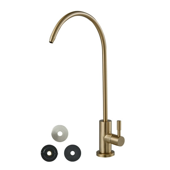 VEVOR Stainless Steel Faucet, Lead-Free Water Purifier Faucet, Filter Water Faucets With Solid Brass Valve, Anti-Rust & Durability Ro Water Faucets For Kitchen, Bar Counter, Cafe Shop, Brushed Gold