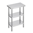 thumbnail image 1 of VEVOR Stainless Steel Food Prep Table, 14 x 24 x 34 Inch Commercial Kitchen Worktable, with 2 Adjustable Undershelf, Heavy Duty Prep Table Metal Work Table for BBQ, Kitchen, Home, and Garage, 1 of 9
