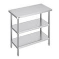 thumbnail image 1 of VEVOR Stainless Steel Food Prep Table, 18 x 36 x 34 Inch Commercial Kitchen Worktable, with 2 Adjustable Undershelf, Heavy Duty Prep Table Metal Work Table for BBQ, Kitchen, Home, and Garage, 1 of 9
