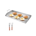 thumbnail image 1 of VEVOR Stainless Steel Griddle, 32x16 inch Universal Flat Top Rectangular Plate, Gas Grill Griddle for BBQ Grill, Teppanyaki, Portable Family Cookware with Handle, for Camping Tailgating Party, 1 of 9