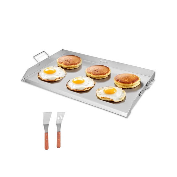 VEVOR Stainless Steel Griddle, 36x22 inch Universal Flat Top Rectangular Plate, Gas Grill Griddle for BBQ Grill, Teppanyaki, Portable Family Cookware with Handle, for Camping Tailgating Party