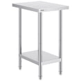 thumbnail image 1 of VEVOR Stainless Steel Prep Table, 24 x 18 x 34 Inch, 640 lbs Load Capacity, Heavy Duty Metal Worktable with 3 Adjustable Height Levels, Commercial Workstation for Kitchen Garage Restaurant Backyard, 1 of 9