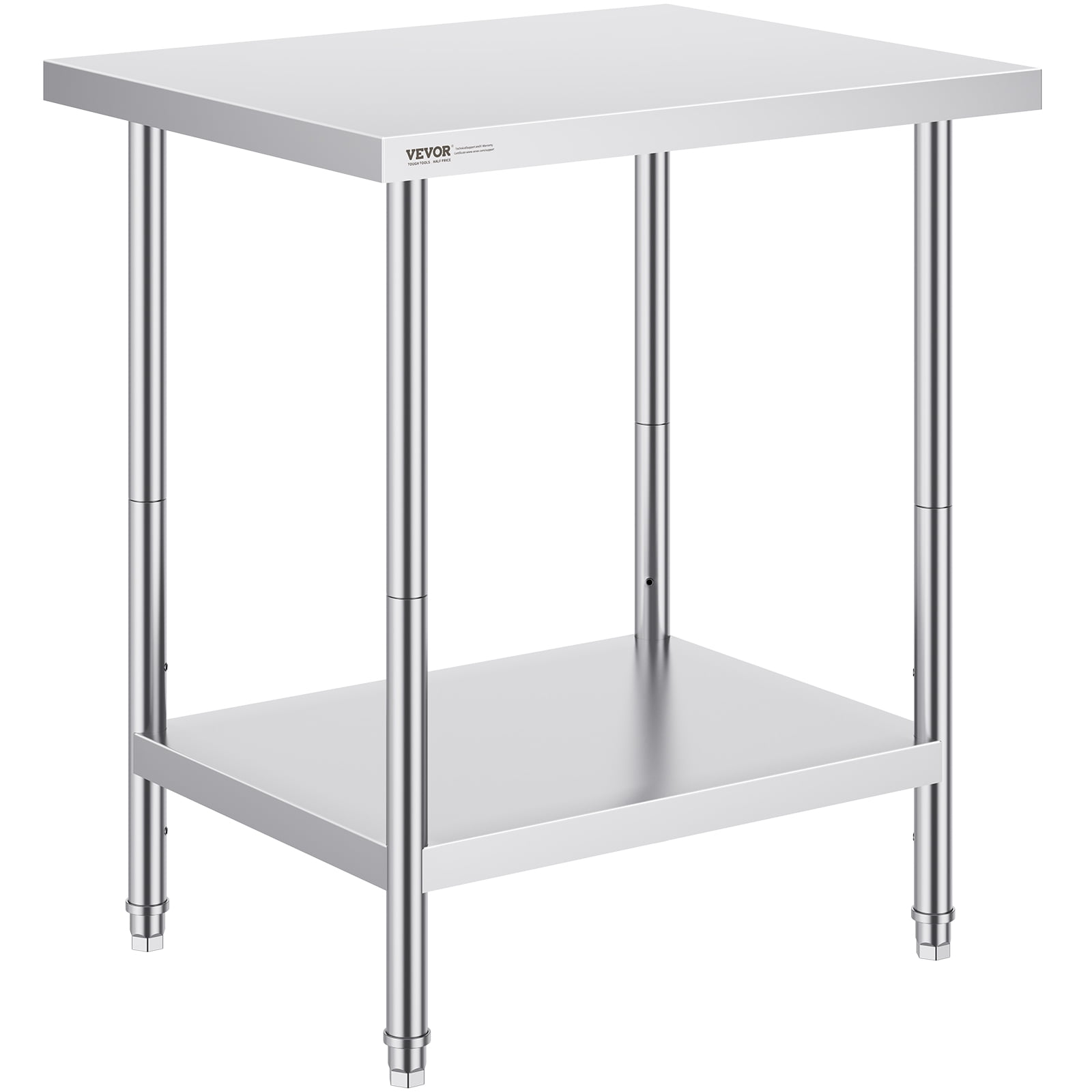 VEVOR Stainless Steel Prep Table, 24 x 30 x 34 Inch, 700 lbs Load Capacity, Heavy Duty Metal ...