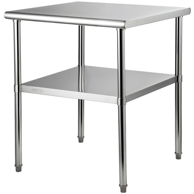 VEVOR Stainless Steel Prep Table, 30 x 30 x 36 inch, 800lbs Load