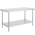 thumbnail image 1 of VEVOR Stainless Steel Prep Table, 30 x 60 x 34 Inch, 910 lbs Load Capacity, Heavy Duty Metal Worktable with 3 Adjustable Height Levels, Commercial Workstation for Kitchen Garage Restaurant Backyard, 1 of 9