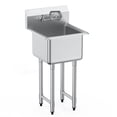 thumbnail image 1 of VEVOR Stainless Steel Prep & Utility Sink, 1 Compartment Free Standing Small Sink Include Faucet & legs, 18"x41" Commercial Single Bowl Sinks for Garage, Restaurant, Kitchen, Laundry, NSF Certified, 1 of 8