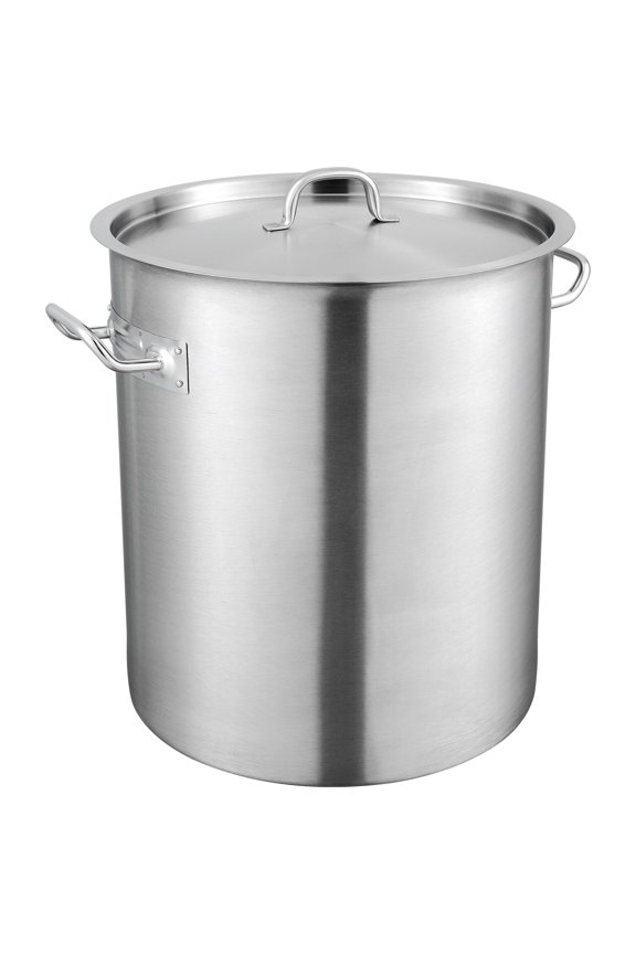 Stainless Steel Stockpot,42 Quart Large Cooking Pots, Multipurpose Cookware Sauce Pot with Lid & Handle, Heavy Duty Commercial Grade Stock Pot, Sanding Treatment,for Large Groups Events Silver