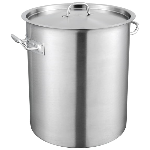 VEVOR 42 quart stainless steel stockpot with lid and handle, silver cooking pot for large events