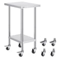 thumbnail image 1 of VEVOR Stainless Steel Work Table 24 x 18 x 38 Inch, with 4 Wheels, 3 Adjustable Height Levels, Heavy Duty Food Prep Worktable for Commercial Kitchen Restaurant, Silver, 1 of 9