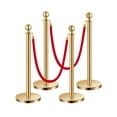 thumbnail image 1 of VEVOR Stanchions and Velvet Ropes 4Pcs, Hollow Base with Stainless Steel Post, 2 Red Velvet Ropes and Posts, Crowd Control Barriers Gold Stanchions, Red Carpet Runner Poles for Party Supplies, 1 of 10