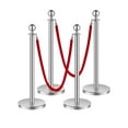 thumbnail image 1 of VEVOR Stanchions and Velvet Ropes 4Pcs, Hollow Base with Stainless Steel Post, 2 Red Velvet Ropes and Posts, Crowd Control Barriers Silver Stanchions, Red Carpet Runner Poles for Party Supplies, 1 of 9