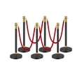 thumbnail image 1 of VEVOR Stanchions and Velvet Ropes, 6 Pcs Crowd Control Barriers with 4 Red Velvet Ropes, Stainless Steel Stanchion Post Queue with Sand Injection Hollow Base for Theater, Wedding, Party Supplies, 1 of 9