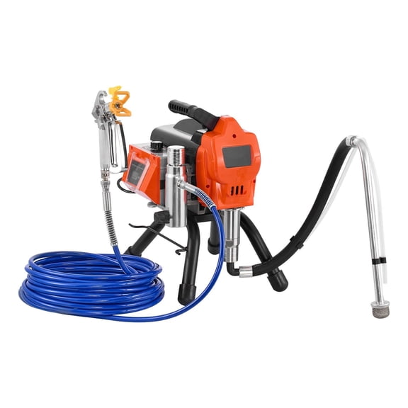 VEVOR Stand Airless Paint Sprayer, 1500W, 3300PSI High Pressure Airless Sprayer, Cleaning Brush, Hose, Extension Rod, Nozzles, Electric Spray Paint Machine for Large Apartments, Factory Buildings